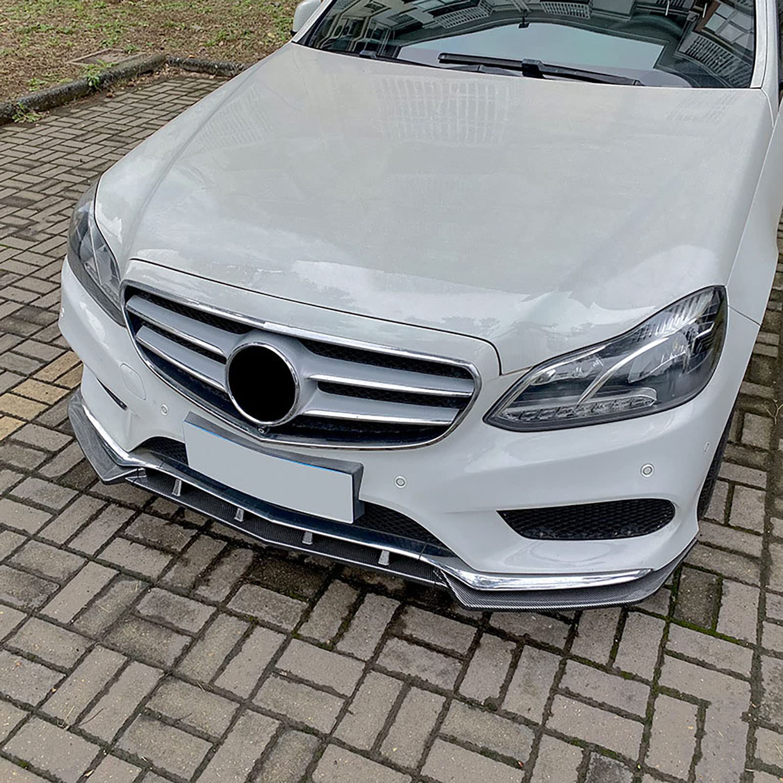 Kompatybilny z Mercedes-Benz E-Class W212 E260 E300 AMG Line 2013-2015, przedni spojler, Car Lower Body Kit Splitter Car Styling akcesoria zewnętrzne, błyszczący czarny