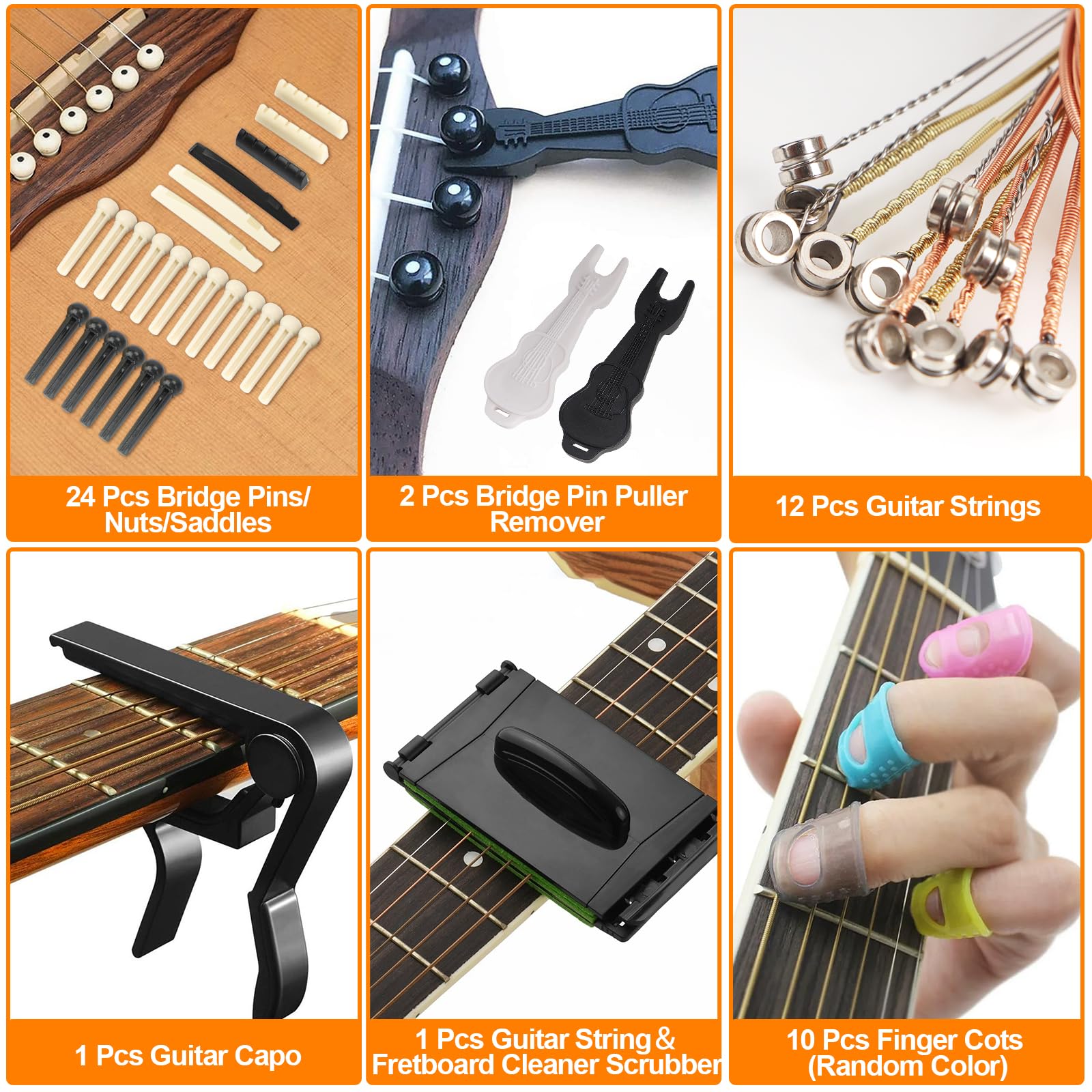 146-teiliges Gitarren-Werkzeugset, professionelles Gitarren-Reparaturset, Gitarrenwartungsset mit Gitarrenwerkzeug-Zubehör und Tragetasche, Gitarren-Setup-Kit für E-Gitarre, Akustikgitarre, Ukulele