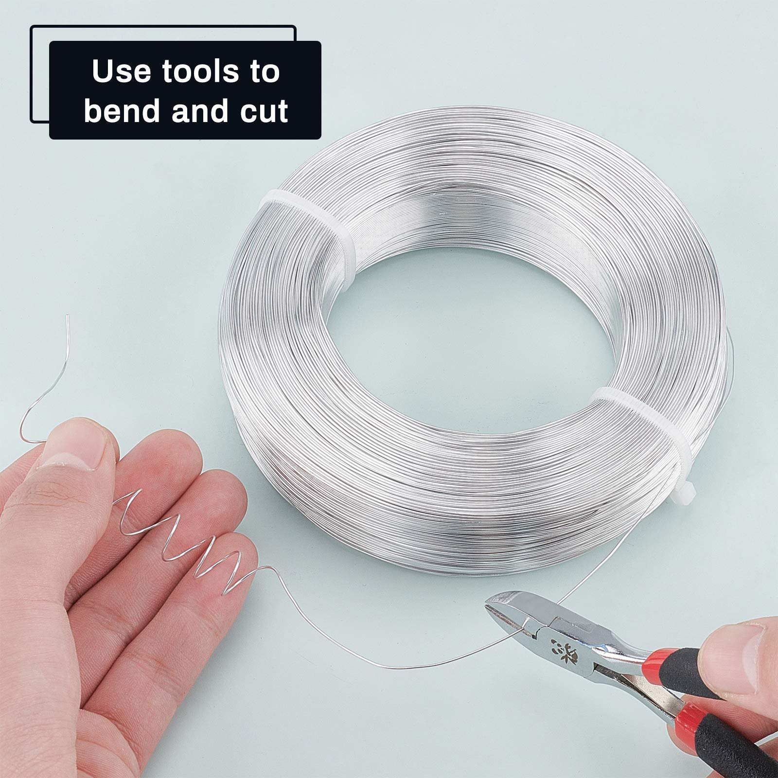 BENECREAT Fil D'Aluminium Argenté Calibre 4 (5mm) 10m - Fil De Sculpture Pliable Pour Bijoux Et Artisanat