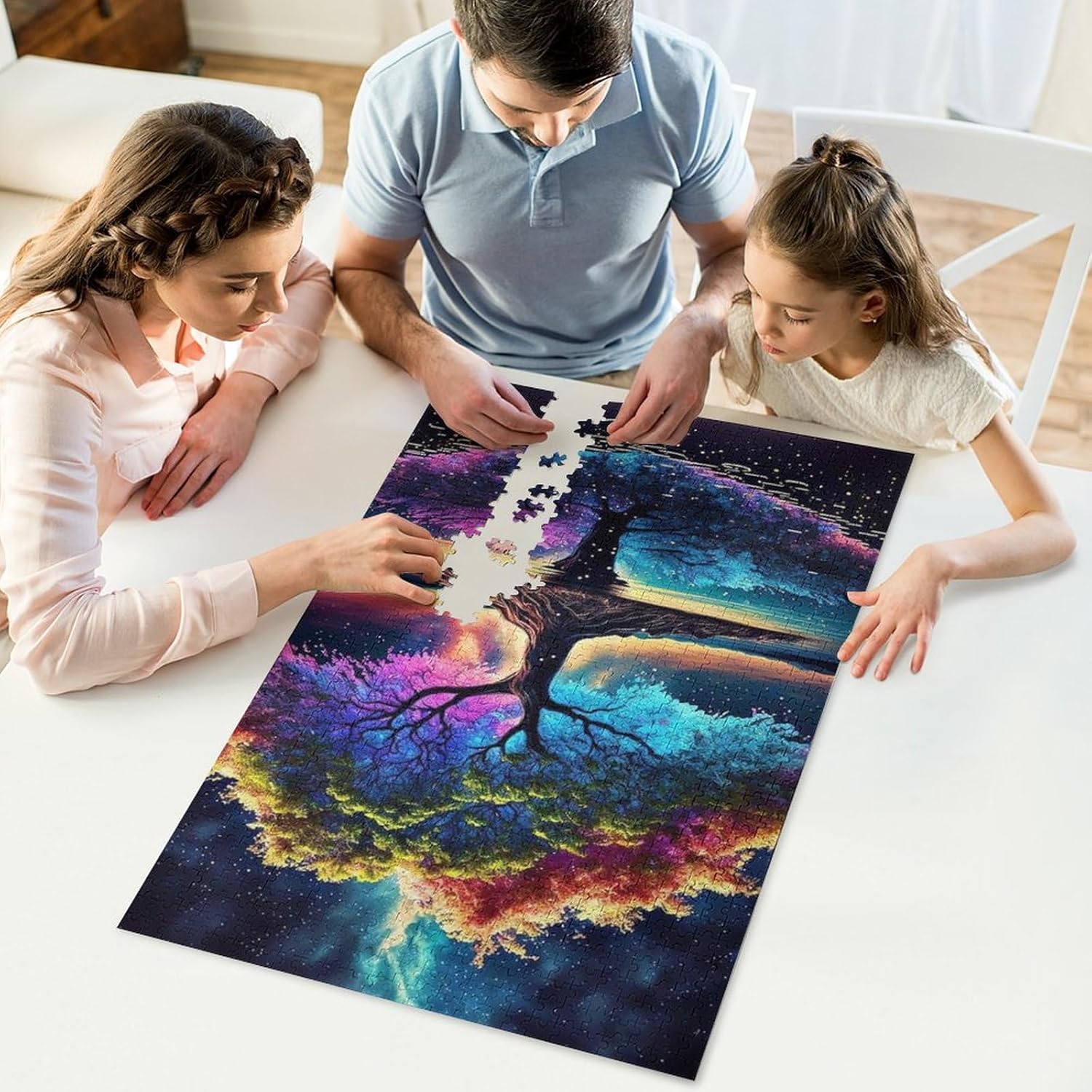 Great Jigsaw Puzzles for Adults 1000 Piece Colorful Tree of Life Painting Puzzles for Adults Toys Gift Family Decoration Kids Puzzles