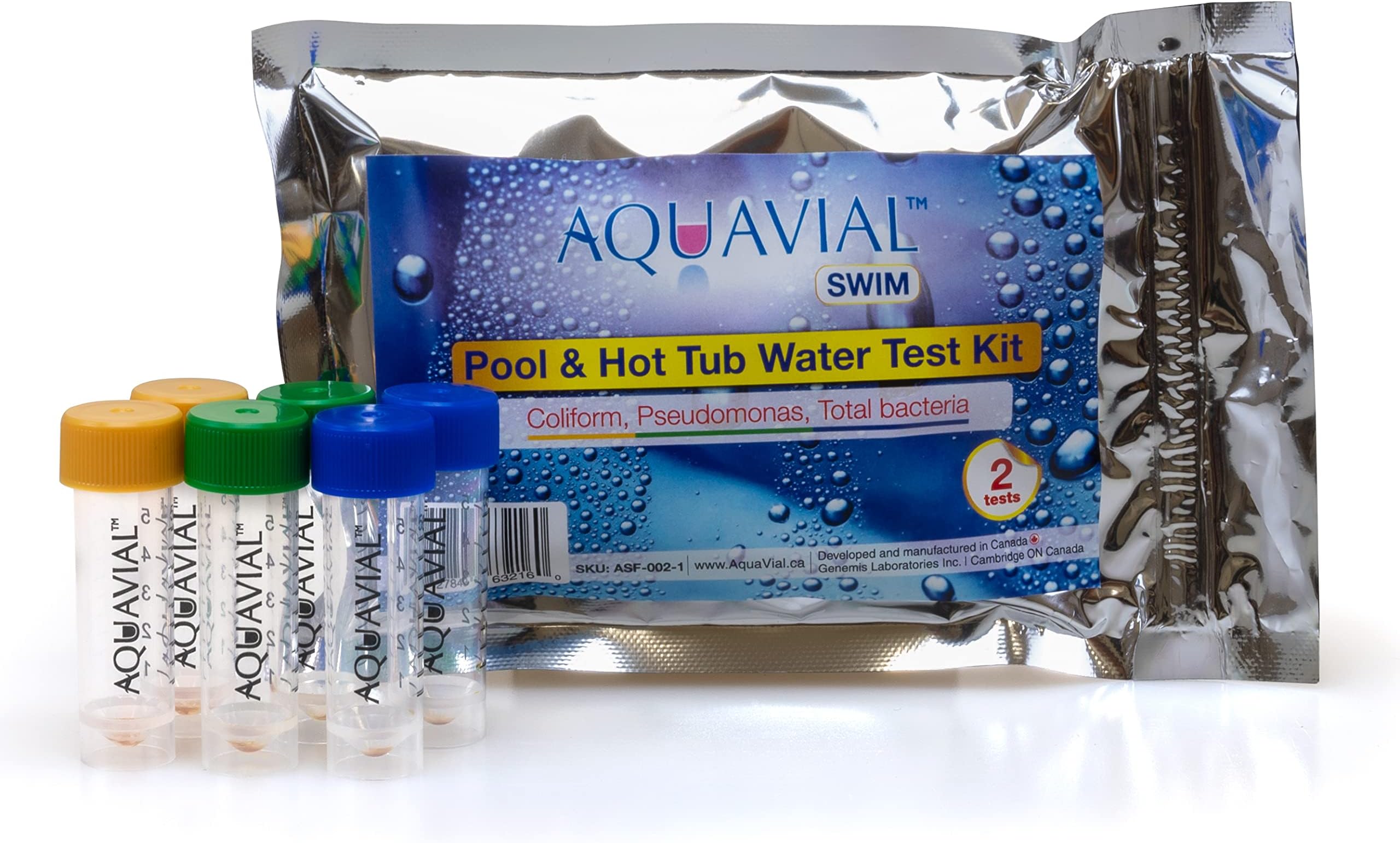 Swim Water Test Kit Detects and Identifies Pseudomonas and Coliforms | 2 Pack | Testing Kit for Swimming Pool Water Hot Tub Spa Pond | Water Tester Outdoor