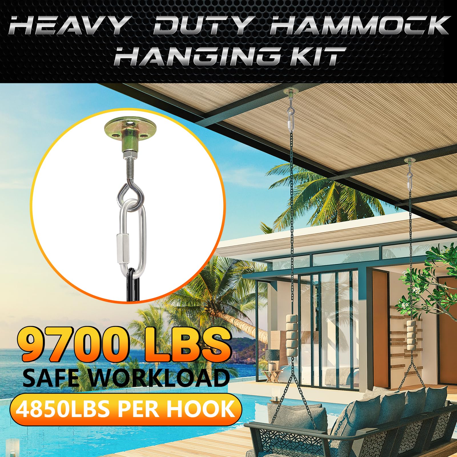 Uxcell 4mm Steel Chain Quick Links Screw Locking Chain Connector Ring Hook Clips 44 Lbs Gold Bronze 5 Pack - View #7