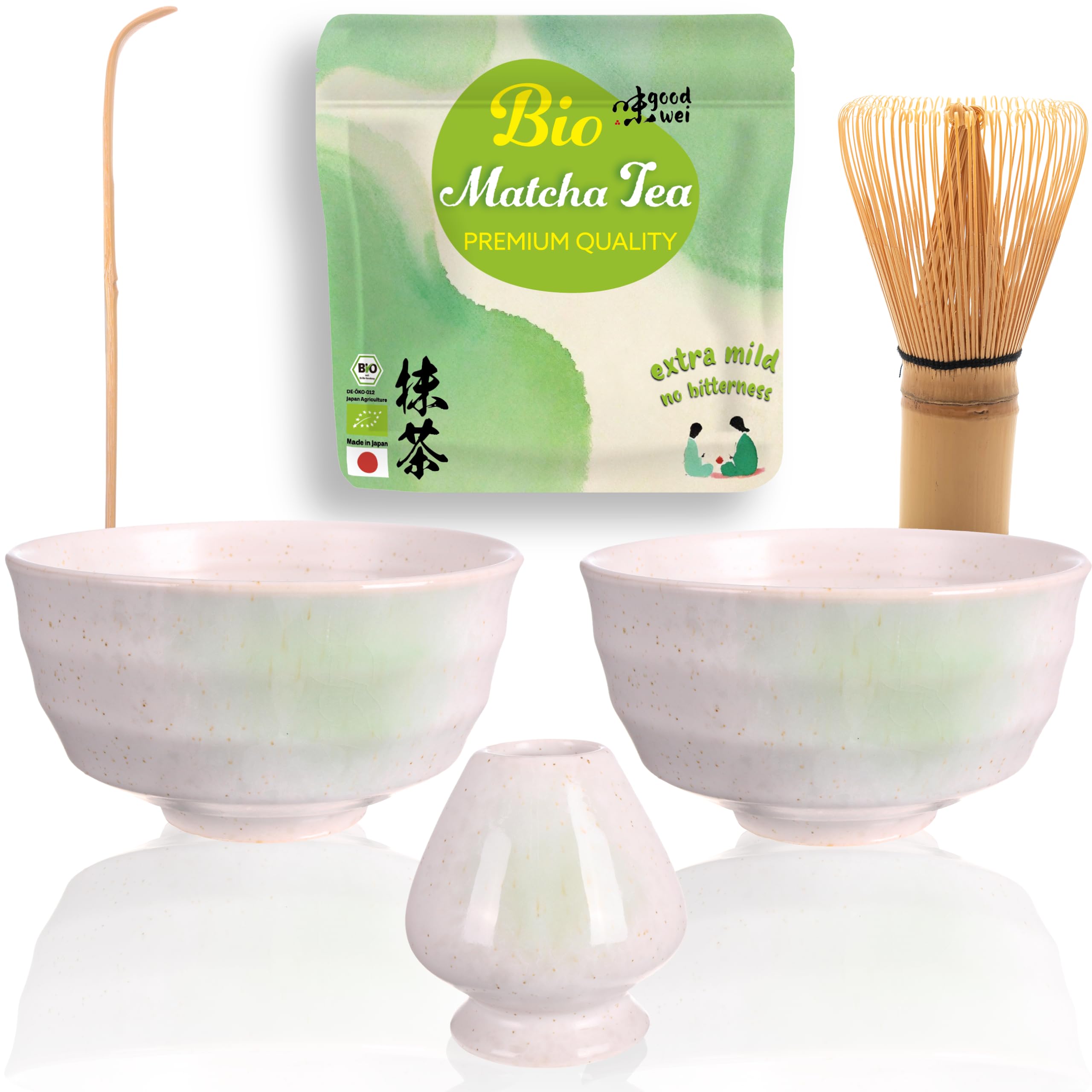 Goodwei Ensemble à Thé Matcha Premium - Bol De Cérémonie, Fouet Et Support Seiun 120