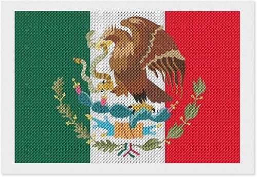 Kits de pintura de diamantes con bandera mexicana para adultos, taladro completo 5D, manualidades para decoración de pared del hogar, regalo
