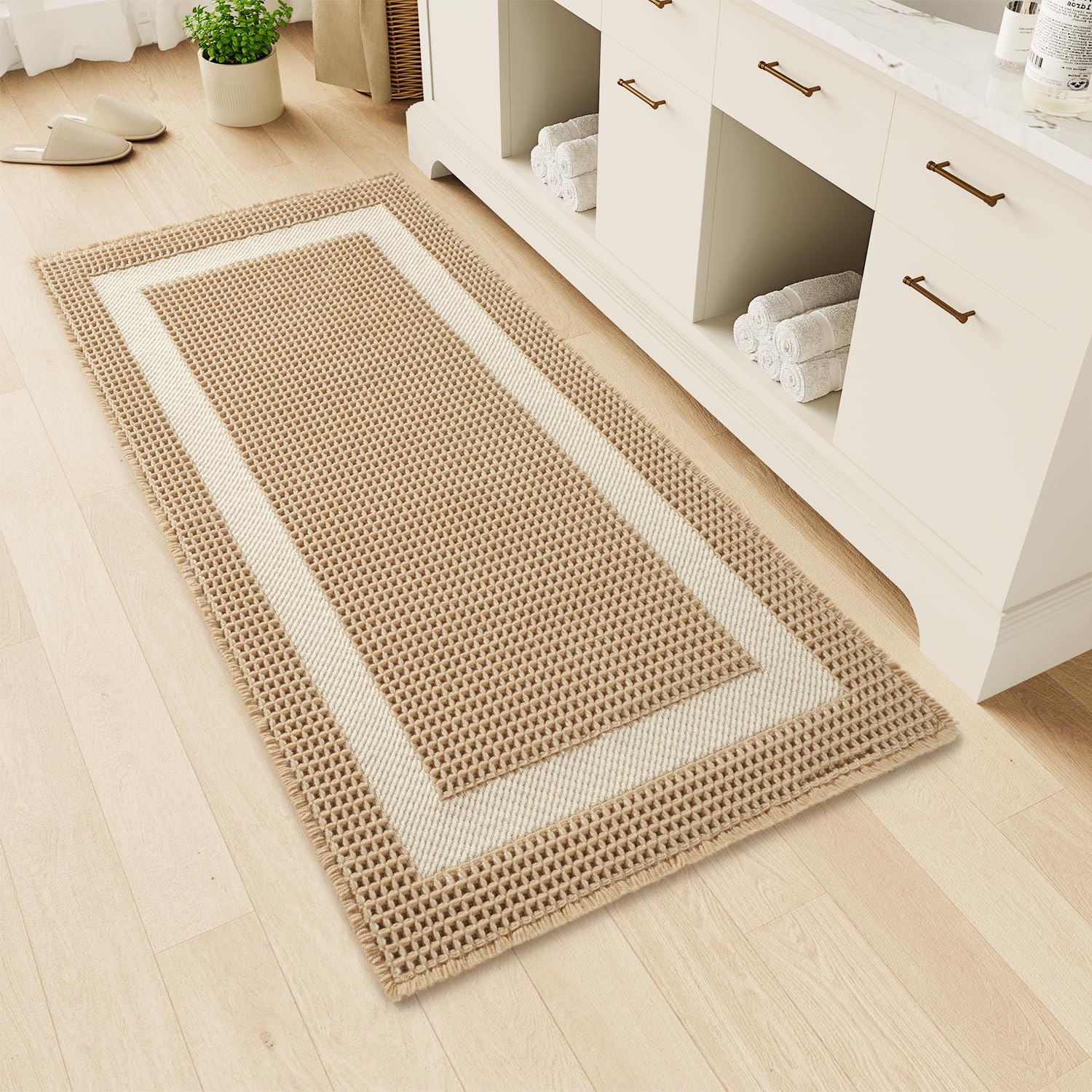Amazon.com: MontVoo Waffle Runner-Rug,Super Absorbent Bath Mats for ...