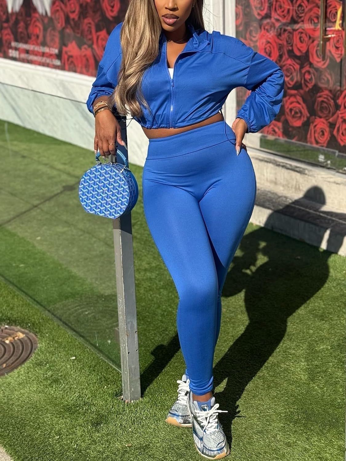 KANSOON Track Suits for Women Set 2 Piece Workout Sets Long Sleeve Crop Jacket Yoga Leggings Sweatsuits Jogging Suits - Image 4