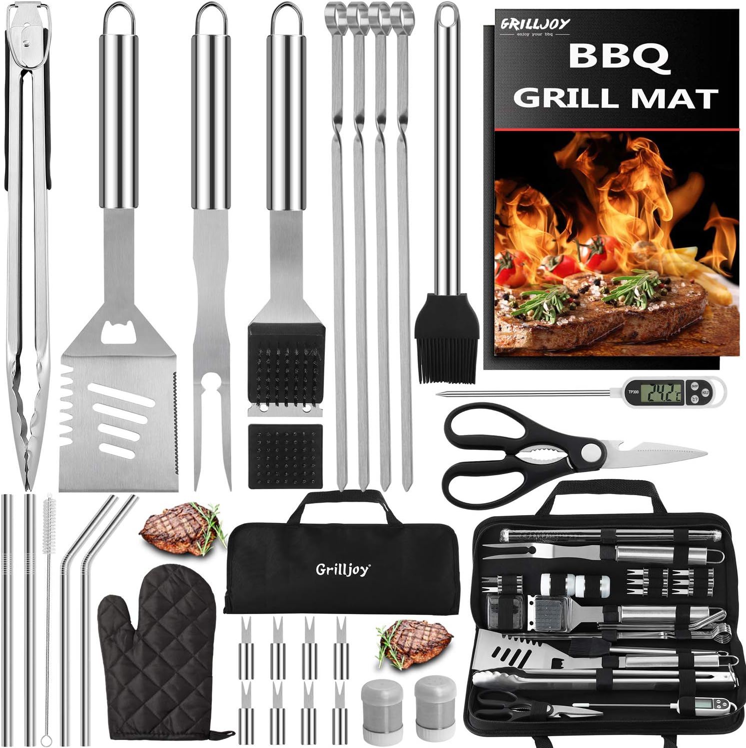 Grilljoy 31PC Heavy Duty BBQ Grilling Accessories Grill