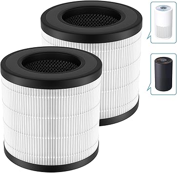 2 Pack PU-P05/AC201B Air Purif-ier Filter for FULMINARE PU-P05 Air Puri-Fier and Purivortex AC201B Air Pur-ifier, H13 HEPA Air Filter for Home, Not fit for T10