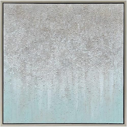 Empire Art Direct Lienzo abstracto pintado a mano con textura de Martin Edwards, marco plateado champán, 36 x 36 pulgadas, campo dorado