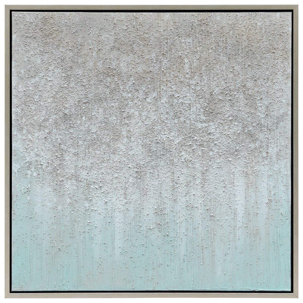 Empire Art Direct Abstract Wall Art Textured Hand Painted Canvas by Martin Edwards, Champagne Silver Frame, 36 x 36, Golden Field