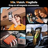 Vista 329 de TAURI Funda magnética 2 en 1 transparente para iPhone 14 Pro, compatible con Magsafe [no amarillenta] con protector de pantalla, protección de grado