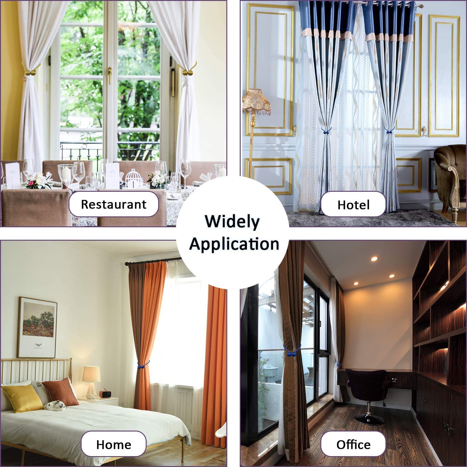 Paquet De 2 Attaches De Rideaux Magnétiques, Pinces à Rideaux