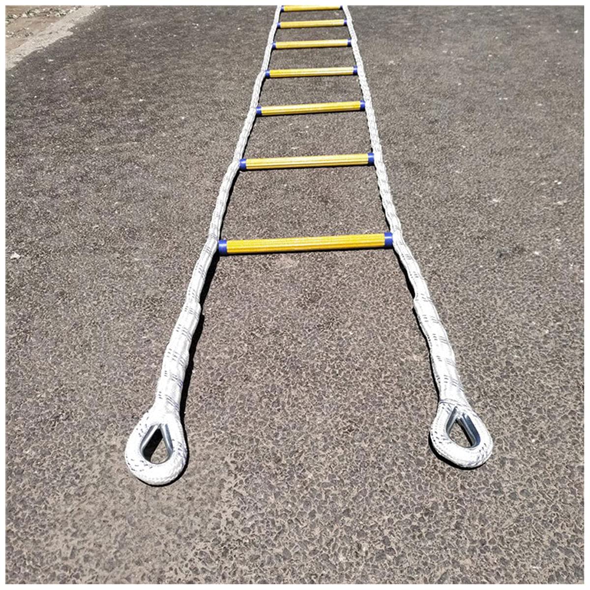 CZLJXY Escape Rope Ladder Safety Ladder Boat Ladder For Kids And Adults Weight Capacity Up to 420KG for Fast to Deploy in Fire With Hooks 3m 5m 8m 10m 15m 20m 30m(Size:25m)