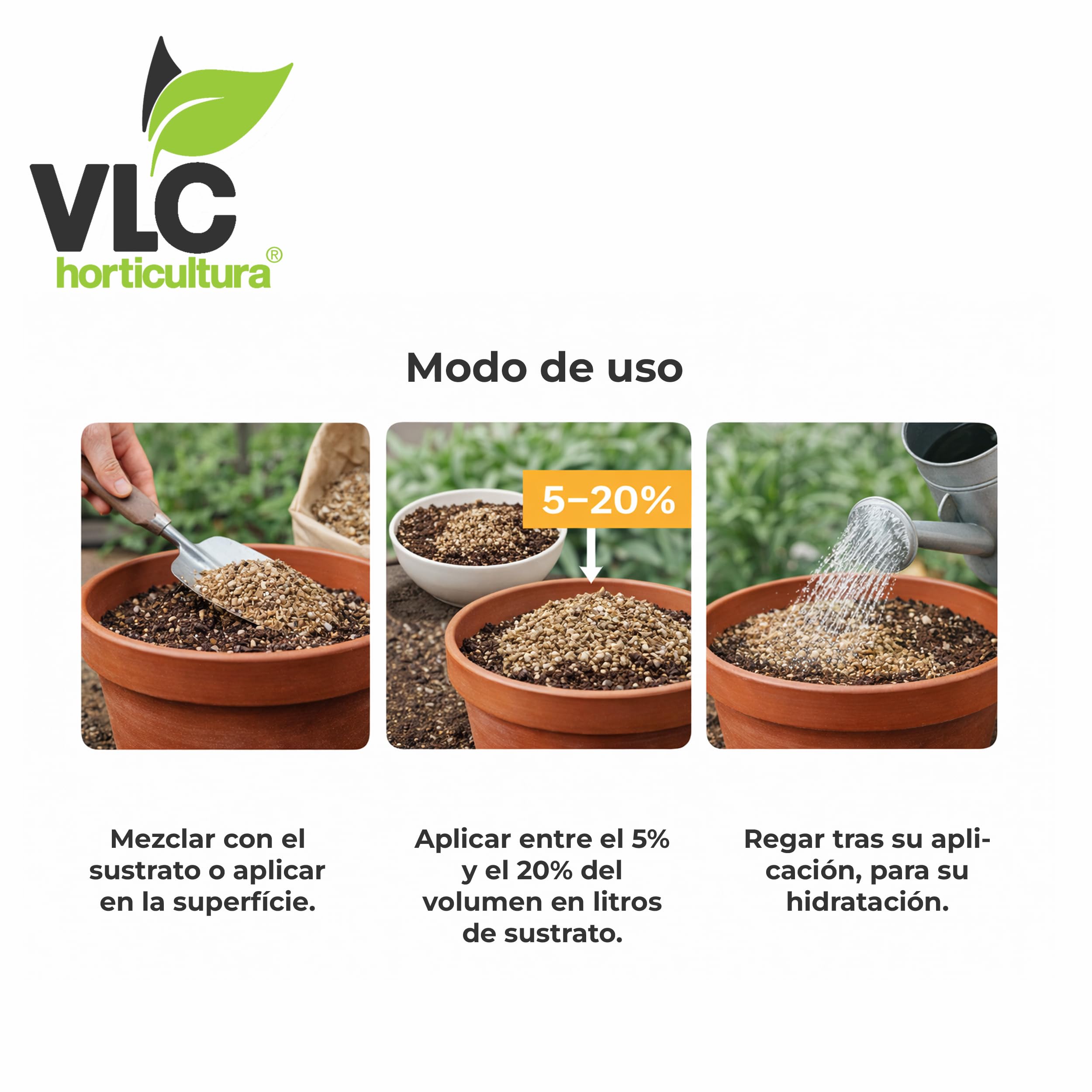 Vermiculita Hortícola 100 litros VLC Horticultura | Sustrato Mineral Natural | Retención de Agua y Aireación | Semilleros, Macetas, Jardín y Huerto