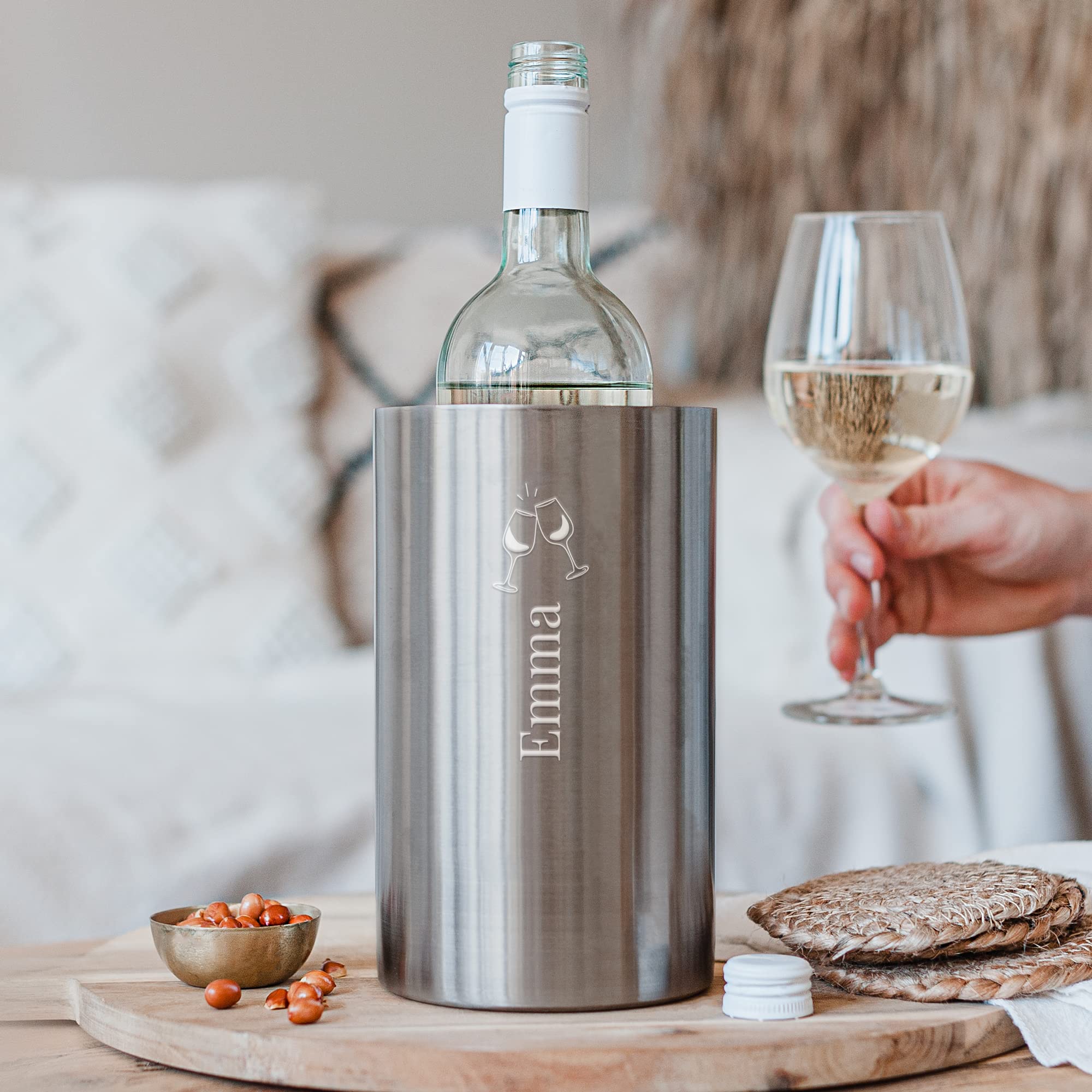 Secchiello Porta Vino In Acciaio Personalizzato Per Regalo (pensione, Compleanno)