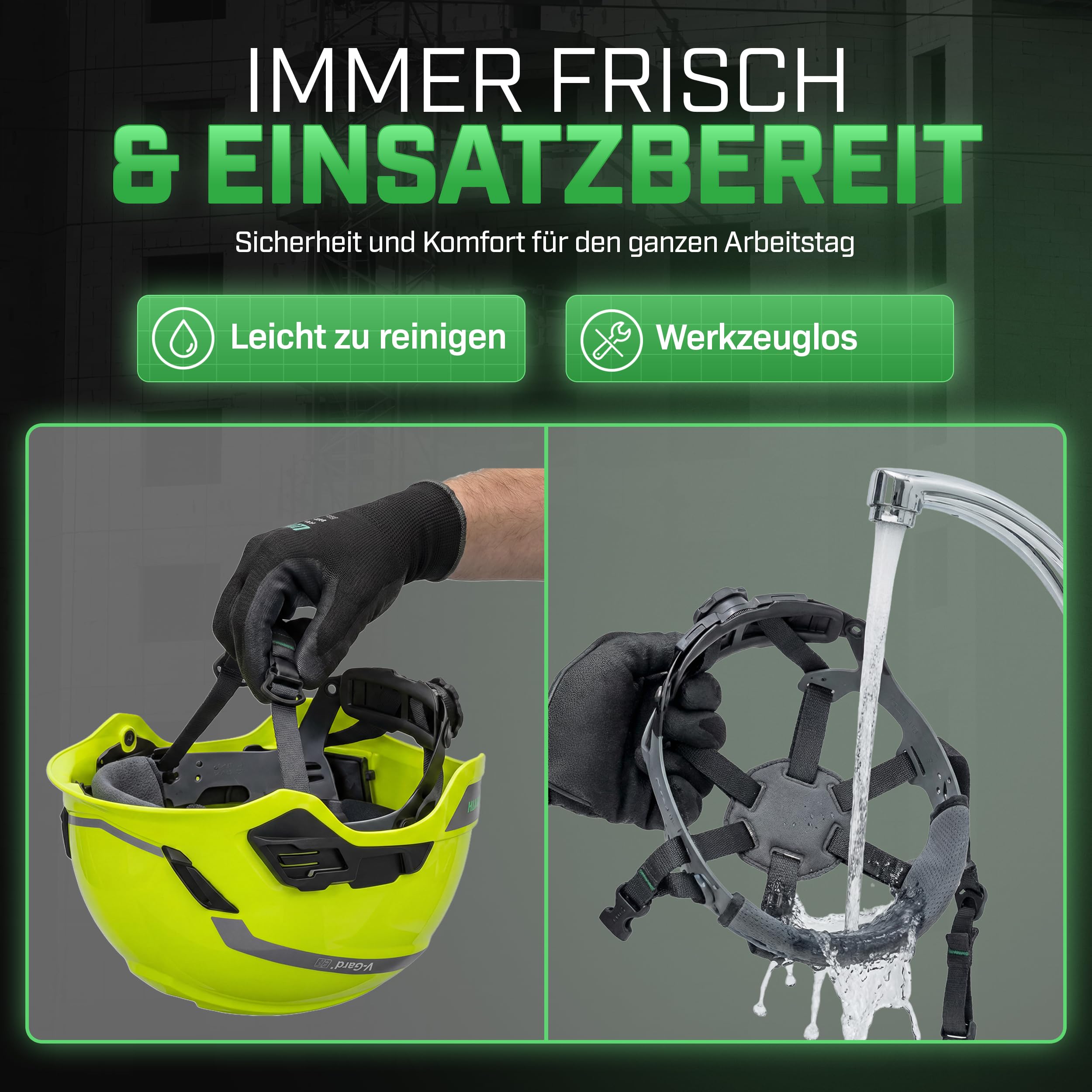 MSA V-Gard H1 Novent Casque de chantier – Casque de protection non ventilé pour chantier et électricien – Casque conforme à la norme DIN EN 397 pour le travail