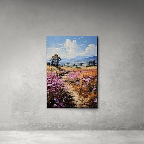 Fields of Lavender, Watercolor Provence Landscape and Lavender Field, Watercolor Prints of Serene Beauty, Decor Canvas, Art Decor