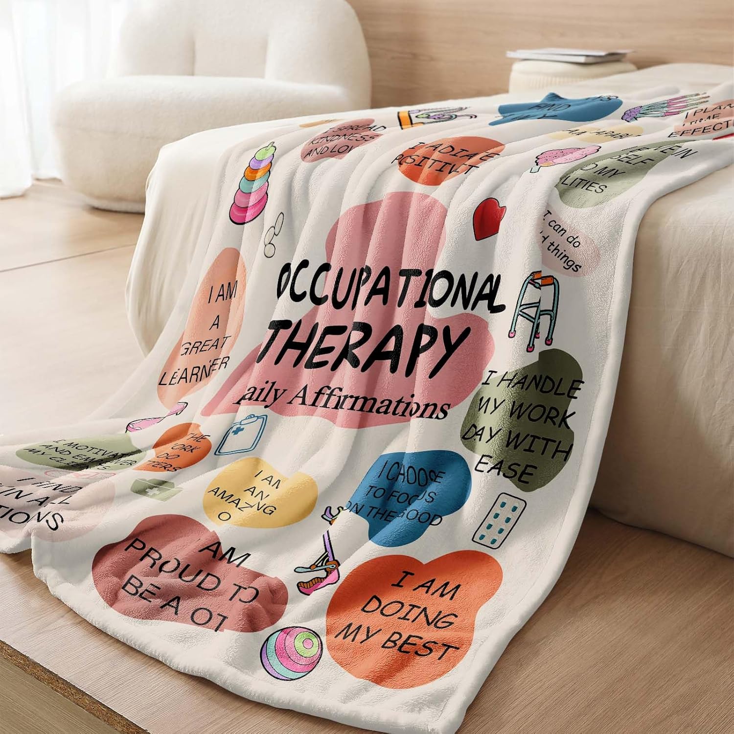 Occupational Therapist Gifts Blanket,Therapist Gifts,Gifts for OT On Occupational Therapist Week,Birthday Christmas Appreciation Thank You Gifts for Occupational Therapist,Throw Blanket 60inx50in - Image 3