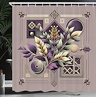 Vista 19 de Ambesonne - Colección de decoración, cortina para regadera de baño de poliéster