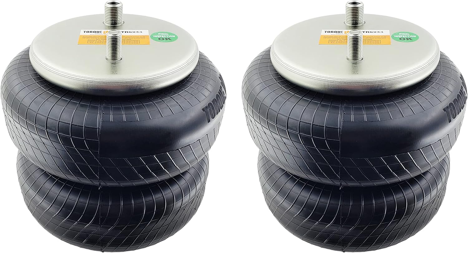 2 pack of TORQUE Double Convoluted Air Spring Bag (Replaces Firestone 6944, W01-358-6944, Goodyear 2B9-252) (2 x TR6944)
