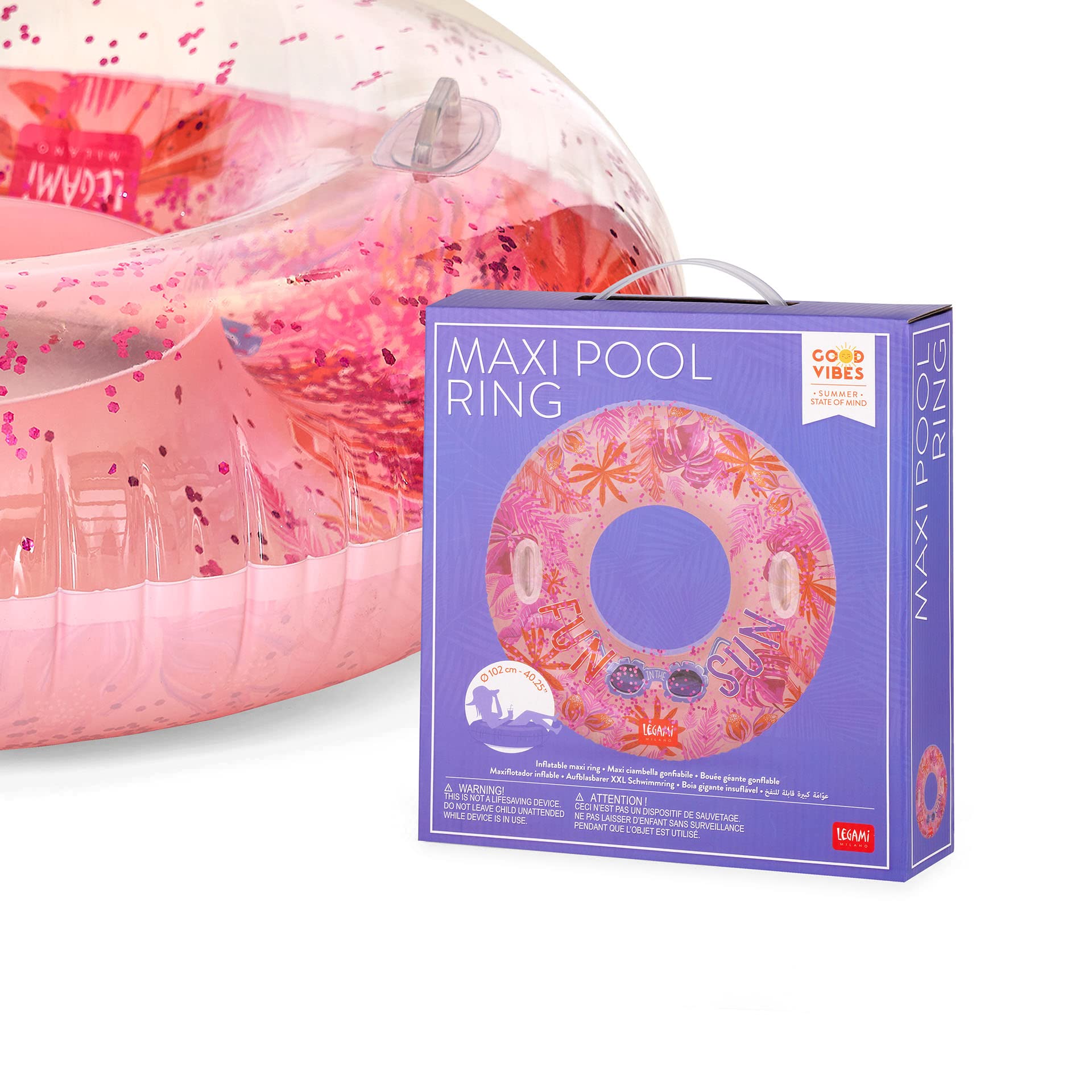 Legami Pool Ring, Maxi Ciambella Gonfiabile PER Piscina Gioventù Unisex, Tropical, Taglia unica