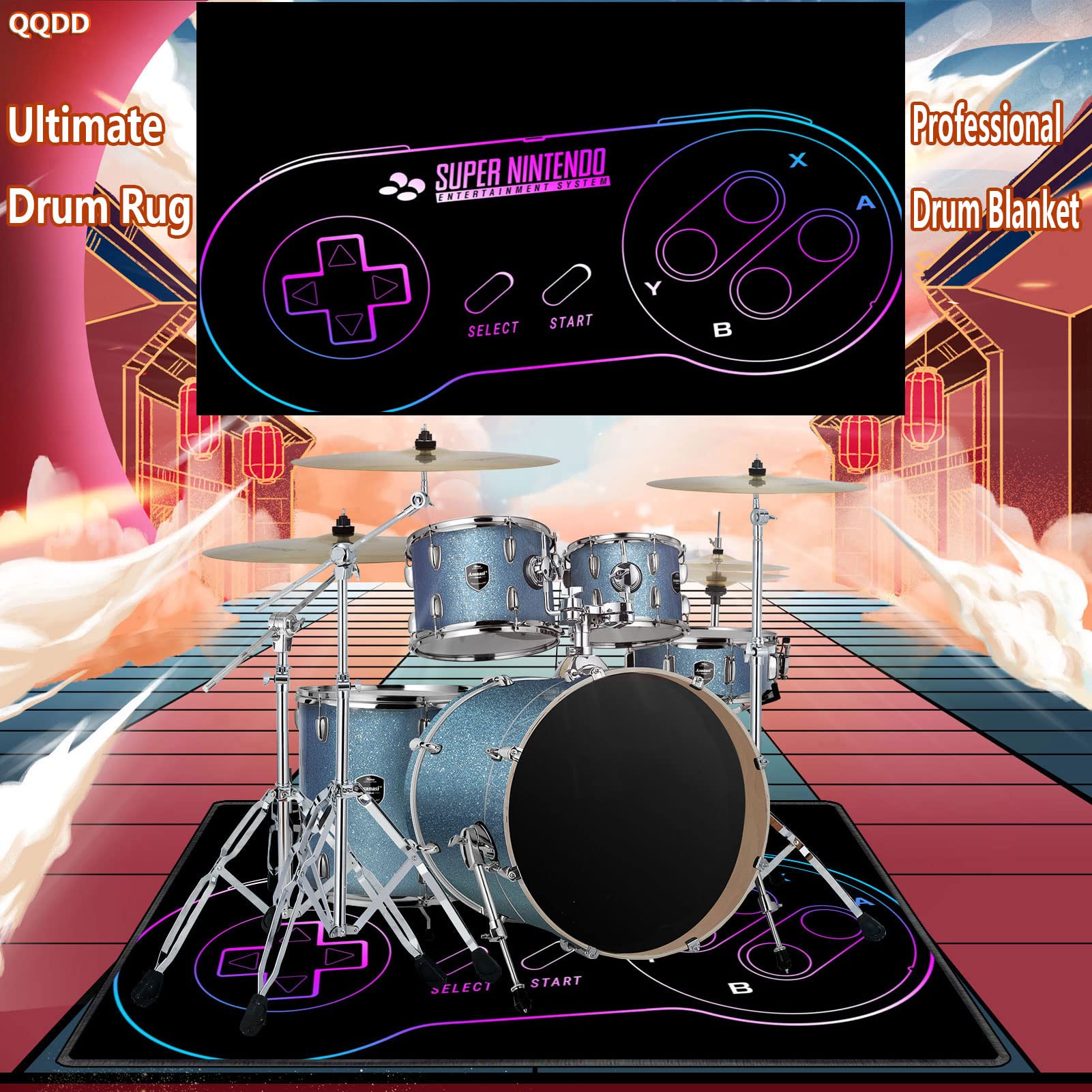 Tappeto Per Batteria Drum Rug - Antiscivolo, Spessore 6.8mm, Per Batteria Acustica Ed Elettronica