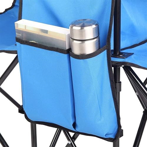 Miniatura 6 de Silla de playa plegable doble con paraguas extraíble, sillas de picnic portátiles con mini soporte para bebidas y bolsillos, sillas al aire libre