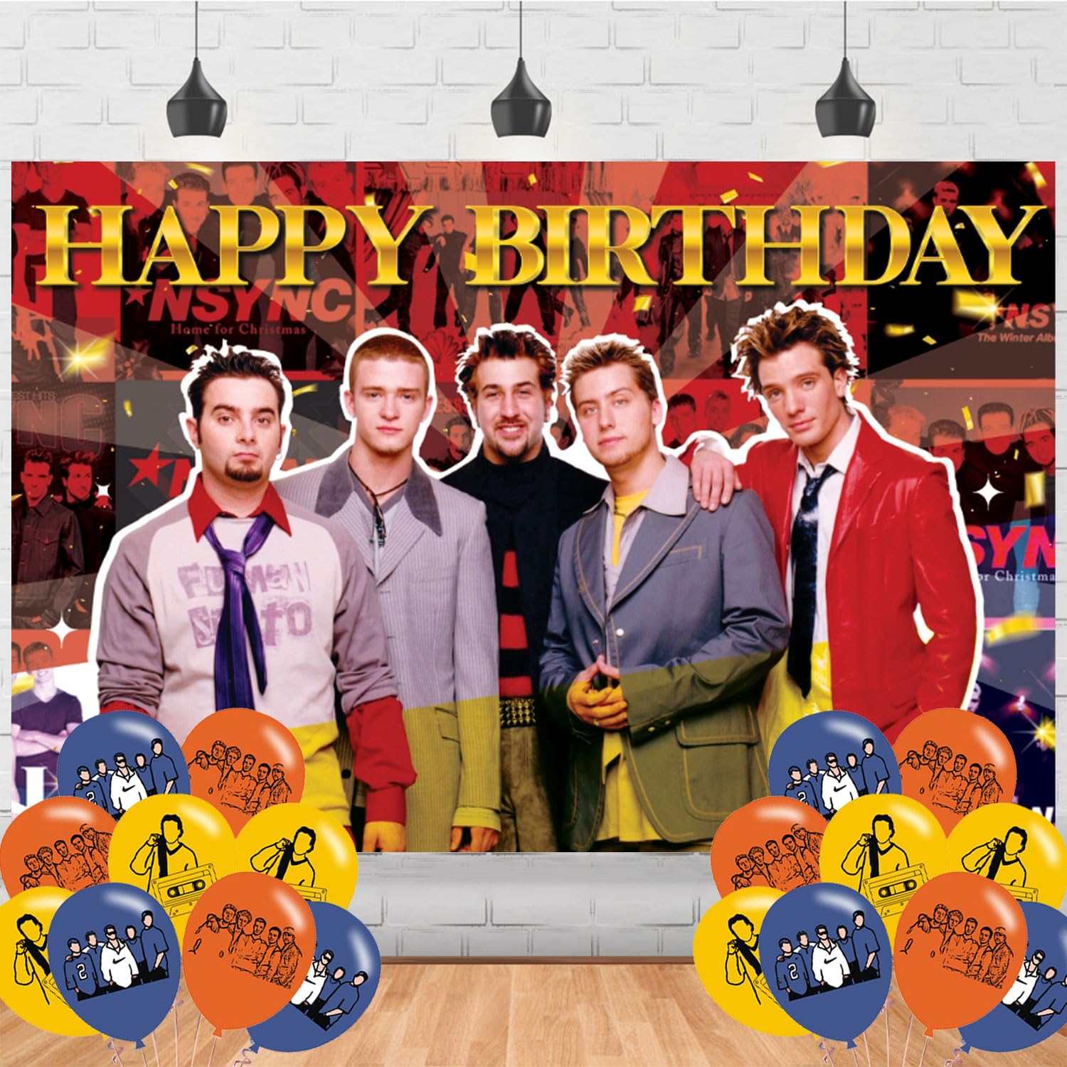 NSYNC Birthday Backdrop,NSYNC Singer Poster for NSYNC Theme Party Decorations Birthday Supplies Background Studio Shoot Photo Props