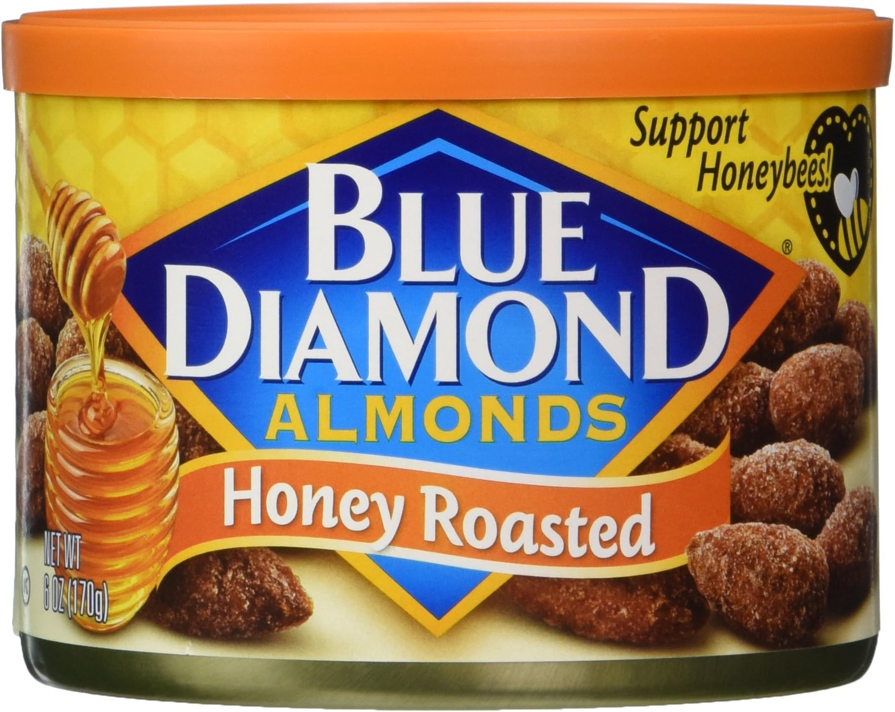 Blue Diamond Almonds, Honey Roasted, 6 Ounce (Pack of 6)