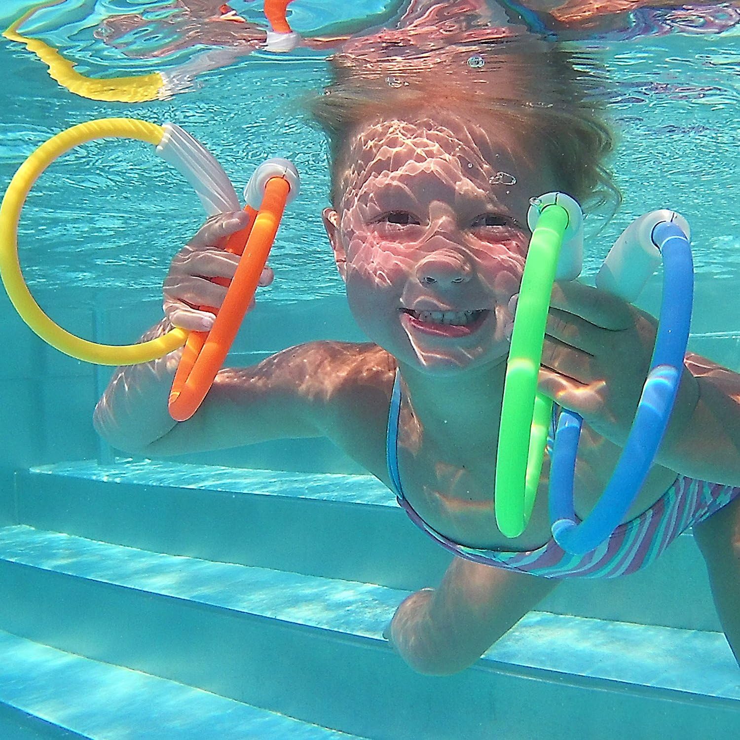 Pool Diving Toys Variety Water Diving Ring Numbered Dive Stick Durable Swim Pool Dive Toys Easy Retrieval Sinking Diving Stick Swimming Dive Toy with Storage Bag Pool Toy for Kids Girls Boy 39 Piece : Toys & Games