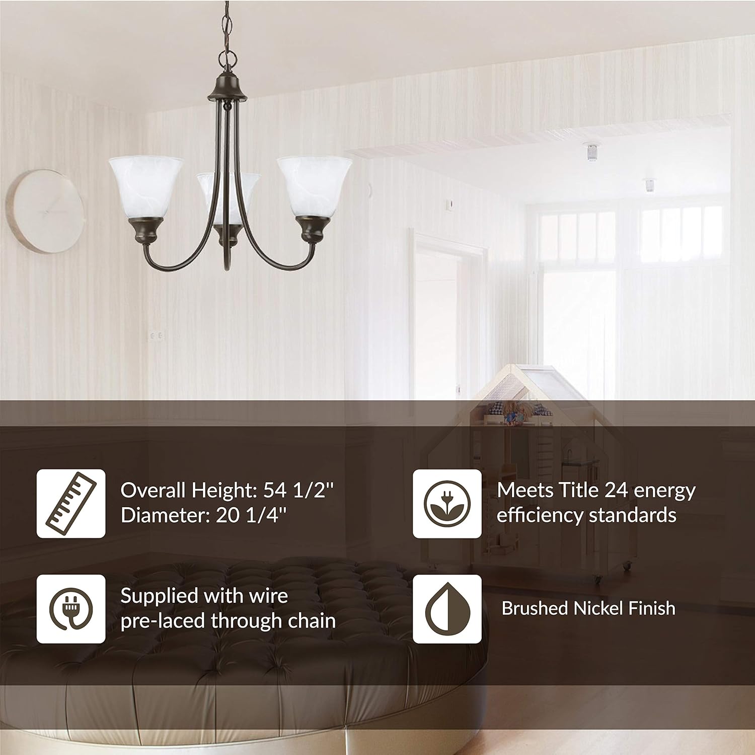 Flash Deals - 50% OFF Sea Gull Lighting 35939-782 Windgate Three Light Chandelier, Heirloom Bronze Finish