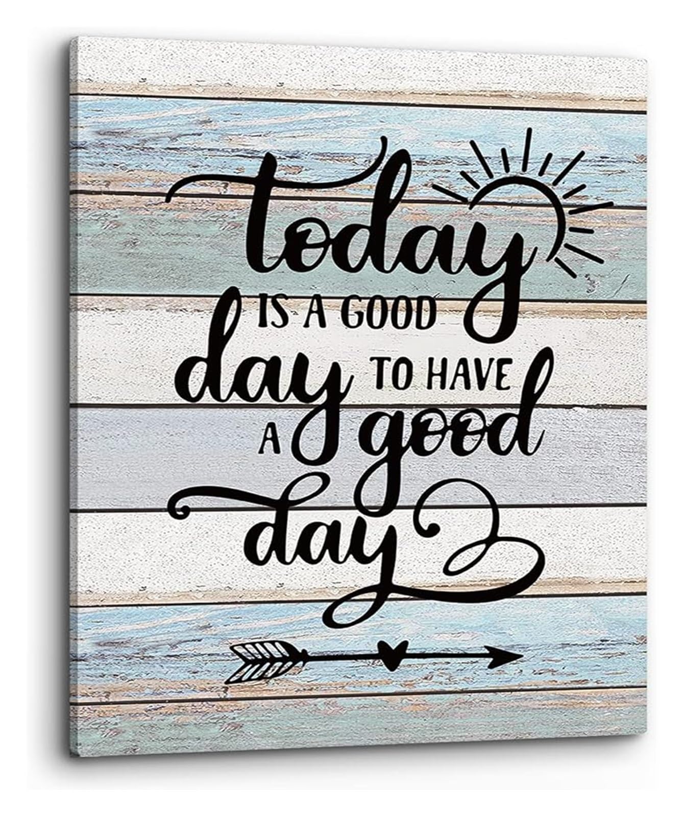 MDBJTCYZN Today Is a Day To Have a Day Wall-Art Rustic Farmhouse Motivational Saying Inspirational Quotes for Home Bathroom Room Office Decor(Unframed,12x18inch(30x45cm))