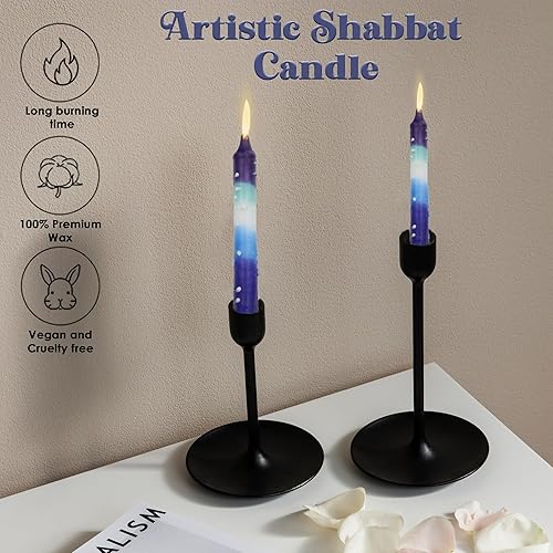 Miniatura 132 de Majestic Giftware /Safed Candles - Paquete de 12 velas Shabat (SC-SHTR-T) Velas tradicionales de Shabat hechas a mano de 5 pulgadas sin goteo Se