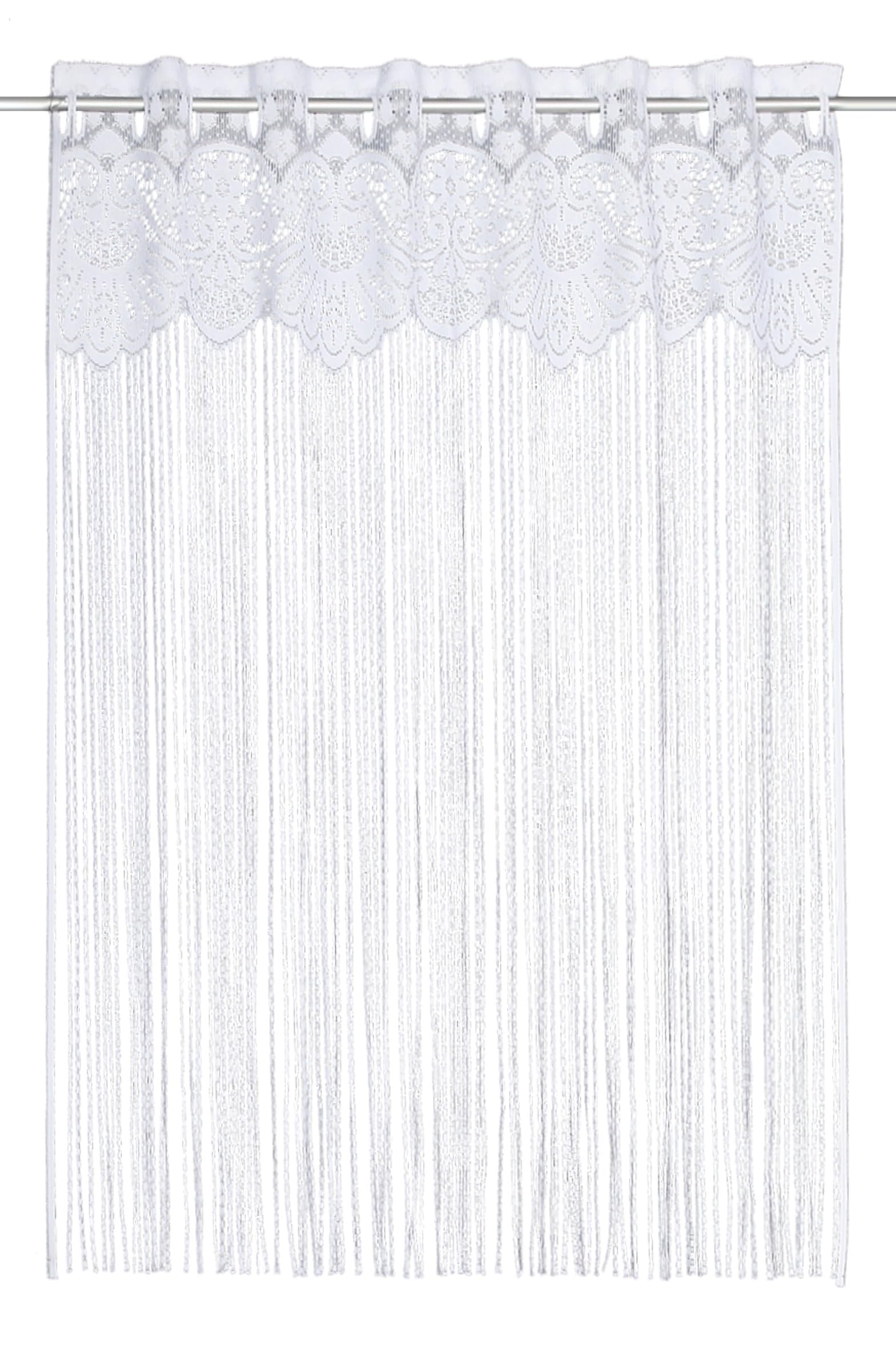 Gardinia Sehlbach Fadengardine Spitzenstickerei, Weiß, 100 x 100 cm Bistrogardine, Elegante Atmosphäre, Romantische Note, Lichtdurchlässig, Einfache Anbringung