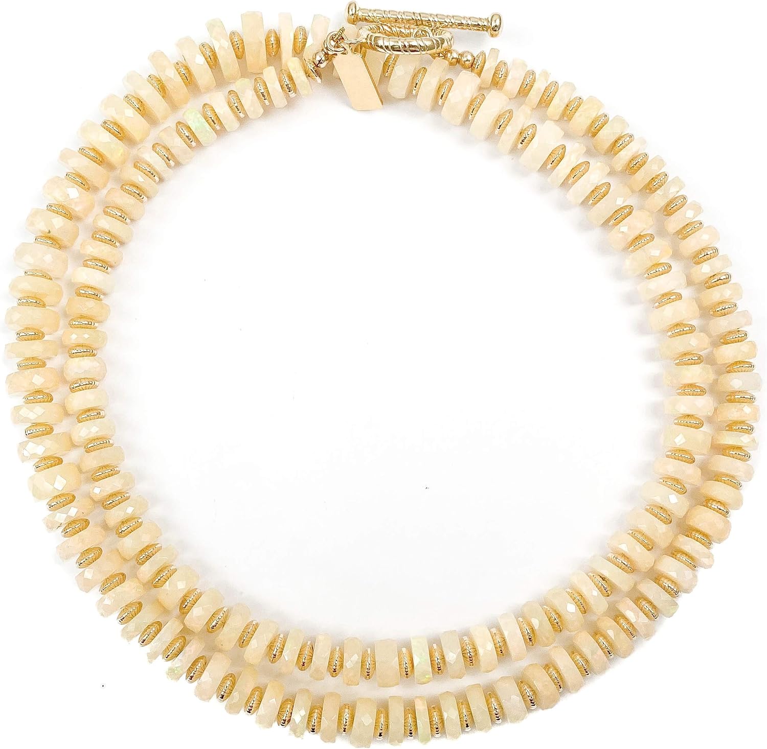 Graduated AAA Quality Ethiopian Welo Opal Necklace - 27 inches Long 14k Gold Filled Handmade Necklace by Miller Mae Designs - Image 4