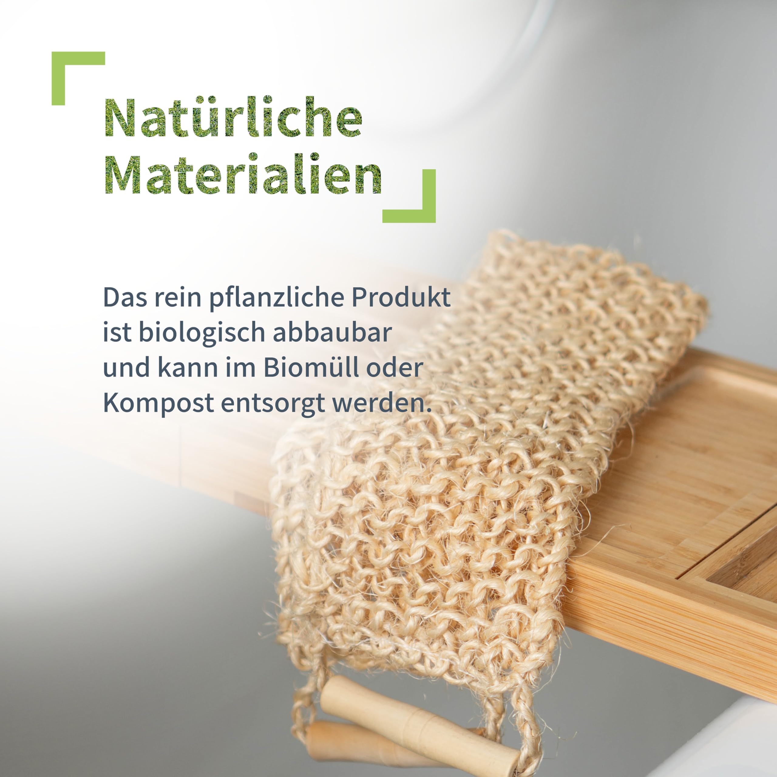 4018 NIY Niyok Sisal Back Grater/Massage Strap, beige, Rückenreiber / Massagegurt - Image 4