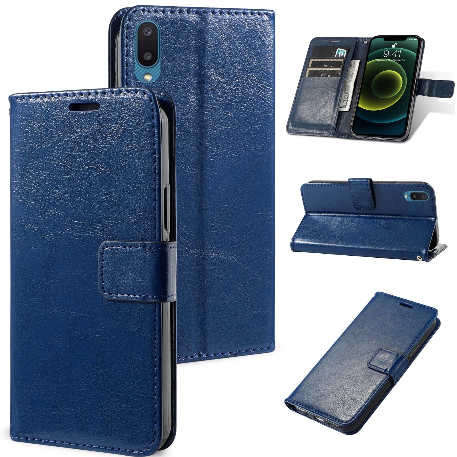 Beajew Funda Para OPPO A16/A16s/A55 5G/A54 4G/A16 4G/A54s, Tapa De Cuero Piel,Wallet Case Flip Cover, [Hebilla Magnetica][Soporte] [Tarjetero Y Monedero] Fundas De Piel De Primera Calidad-Verde
