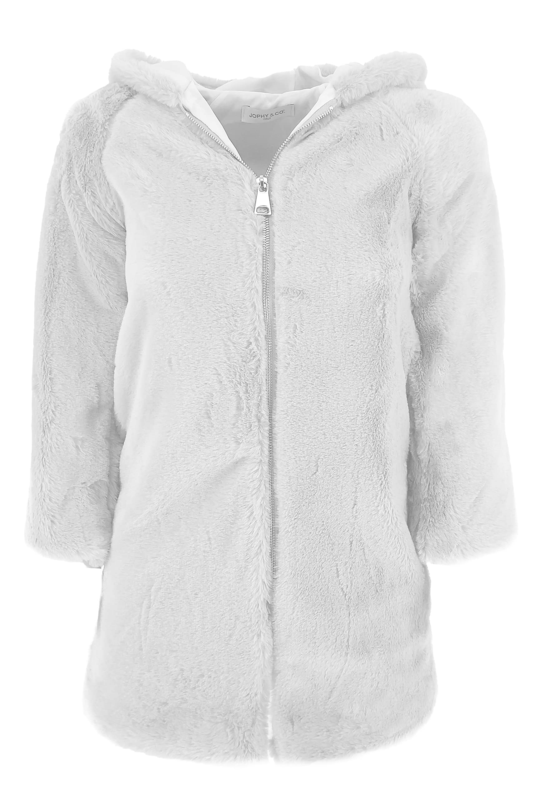 JOPHY & CO. Cappotto con Cappuccio Bambina in Finta Pelliccia (cod. 2066)