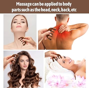 1PCS Wooden Scalp Massager Scalp Stimulator Comb Meridians Scalp Massage Wooden Massager Comb Sandalwood Head Natural Scalp CombScalp Comb No Static Wide Tooth Comb for Head Scalp