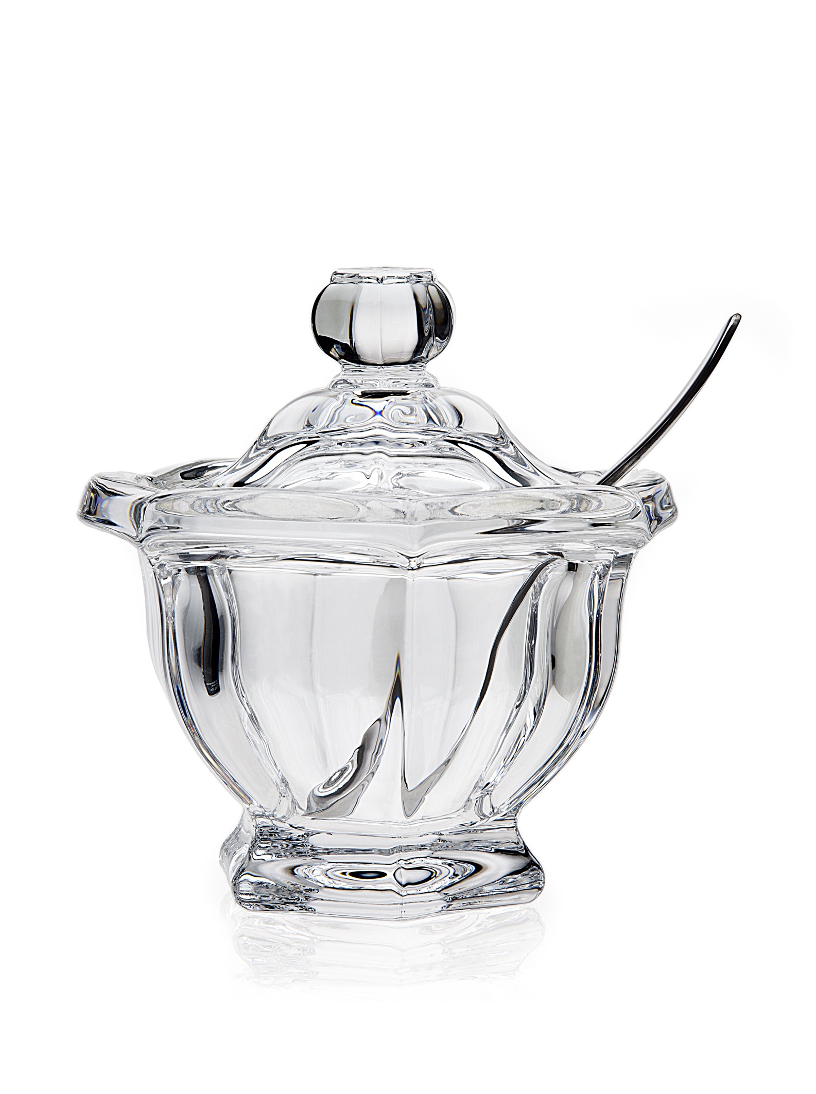 Buy Shannon Crystal Windsor Large Jam Jar / Candy Dish with Stainless