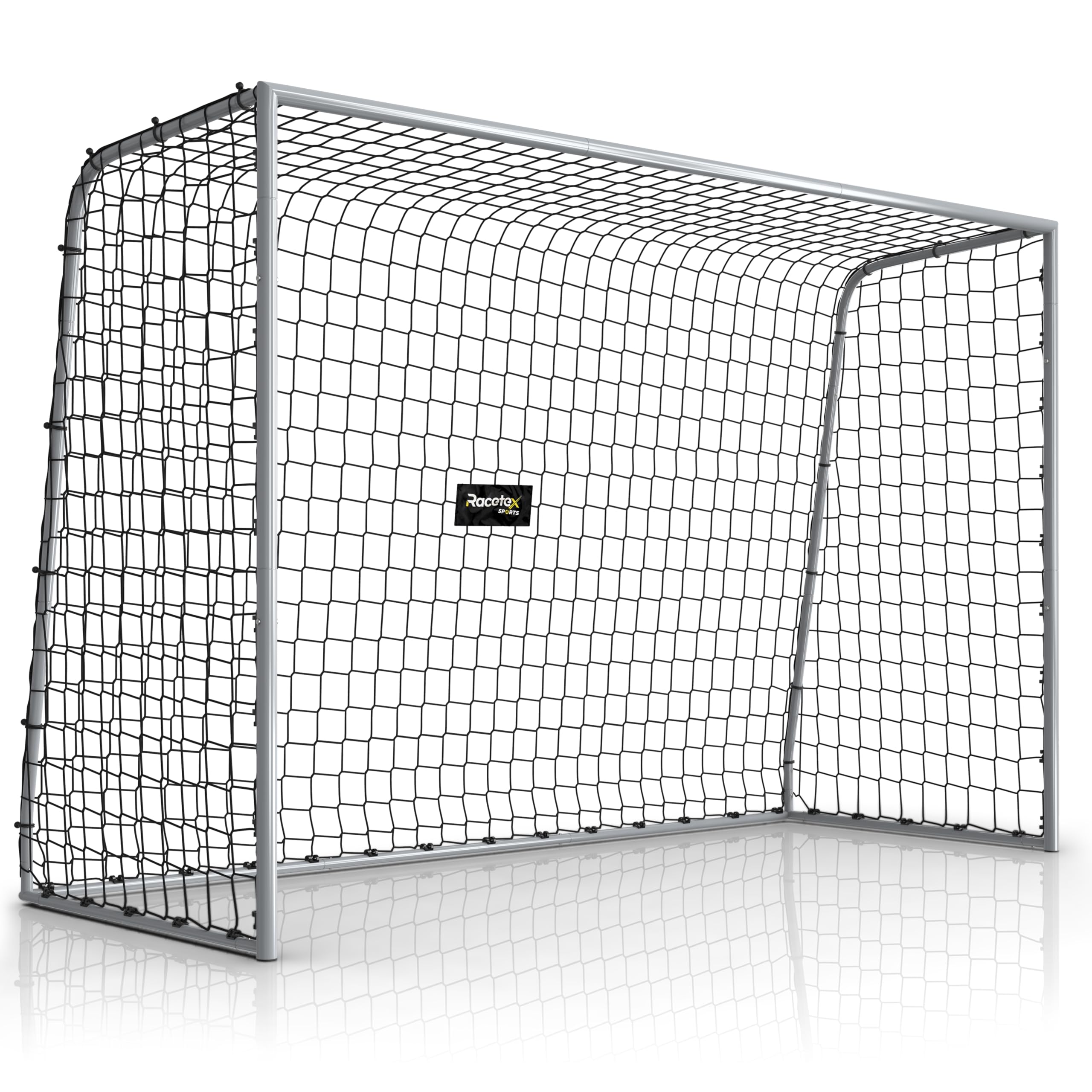 Racetex Porta da calcio per giardino e bambini resistente alle intemperie robusto telaio in metallo ancoraggi a terra