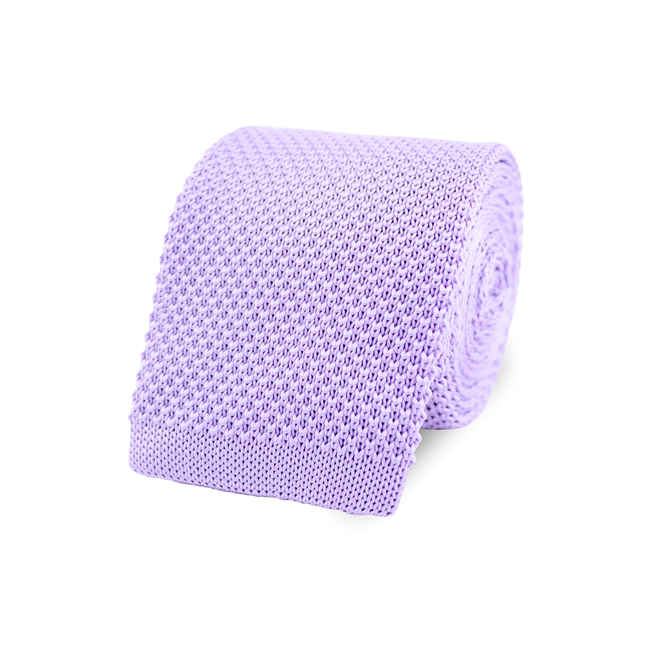 The Gents Lab Men's Pastel Purple 100% Polyester Square End Knitted Neck Tie (Pastel Purple)