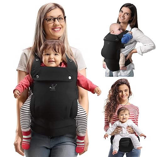 Miniatura 7 de Portabebés, portabebés con asiento de cadera, portabebés 3 en 1 para recién nacidos hasta niños pequeños, 3-36 meses, asiento de cadera ajustable