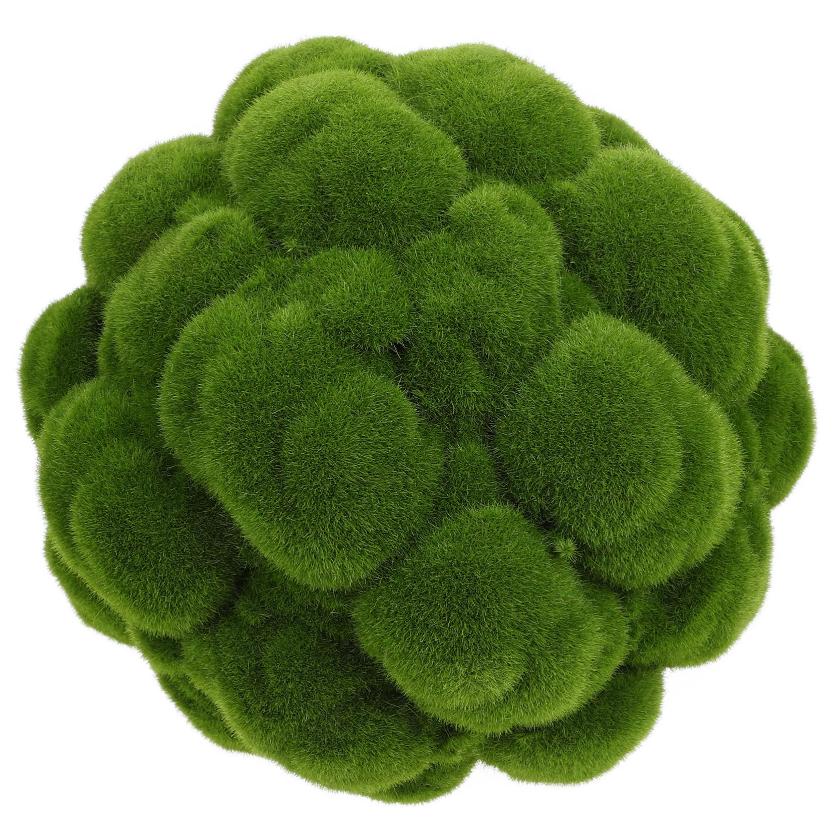 Bola de Musgo Artificial Verde Aspecto Realista Fácil de Colgar de PVC Adecuado para Techos y Paisajes, Decoración Natural para Hogar