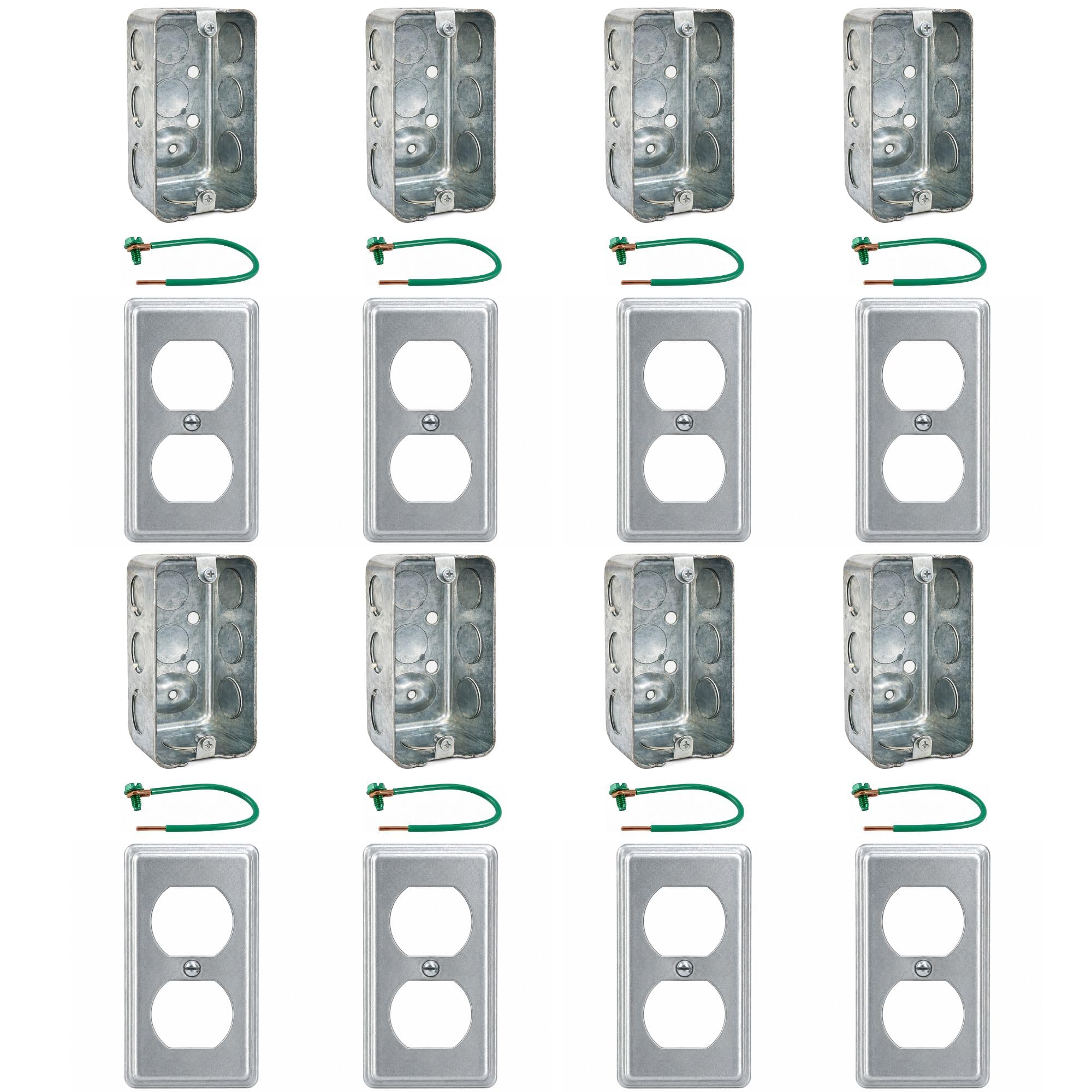 Electrical Box Kit - 4x2 Handy Box & Receptacle Cover -8