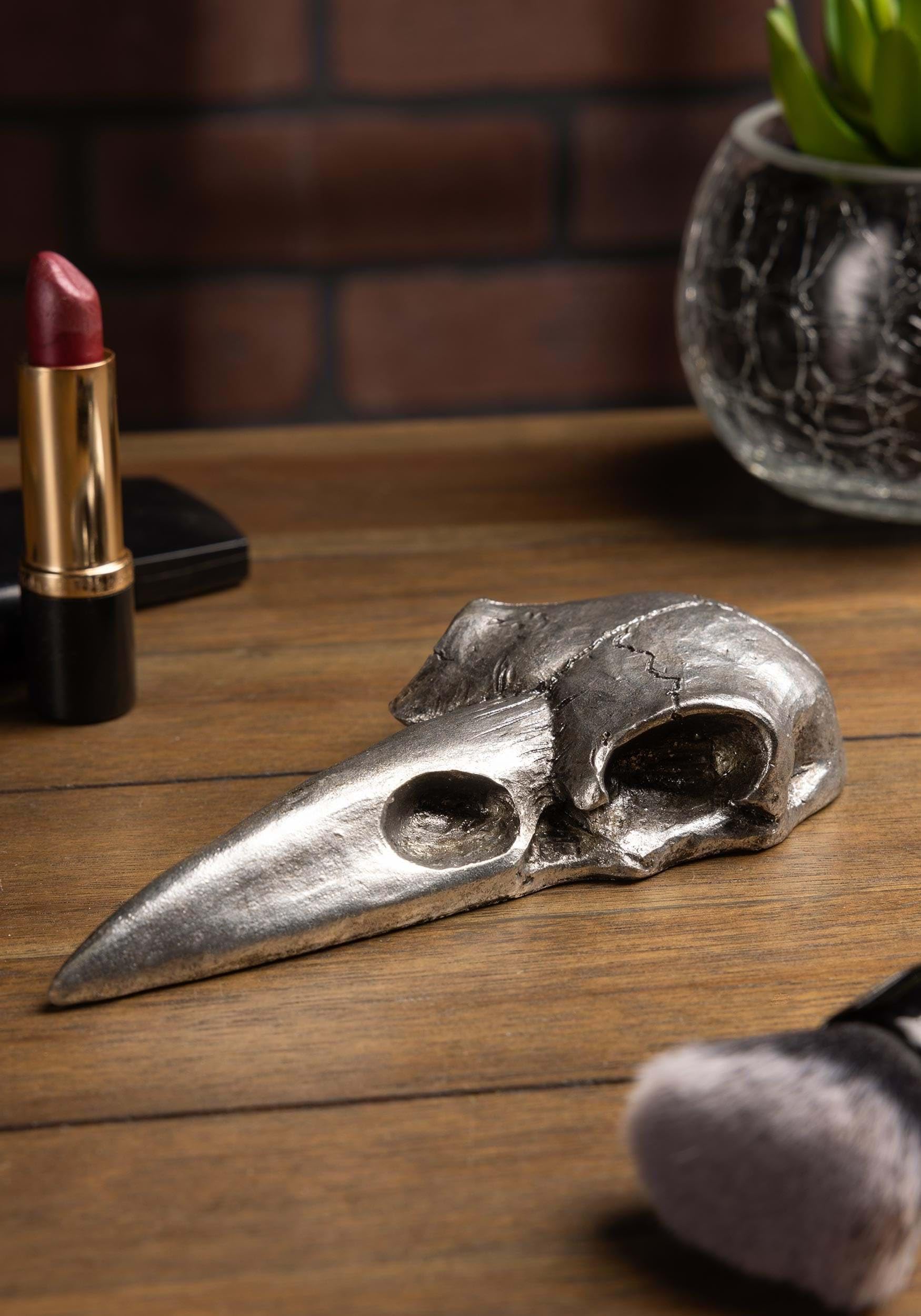 Alchemy Gothic Specchietto Raven Skull Color argento