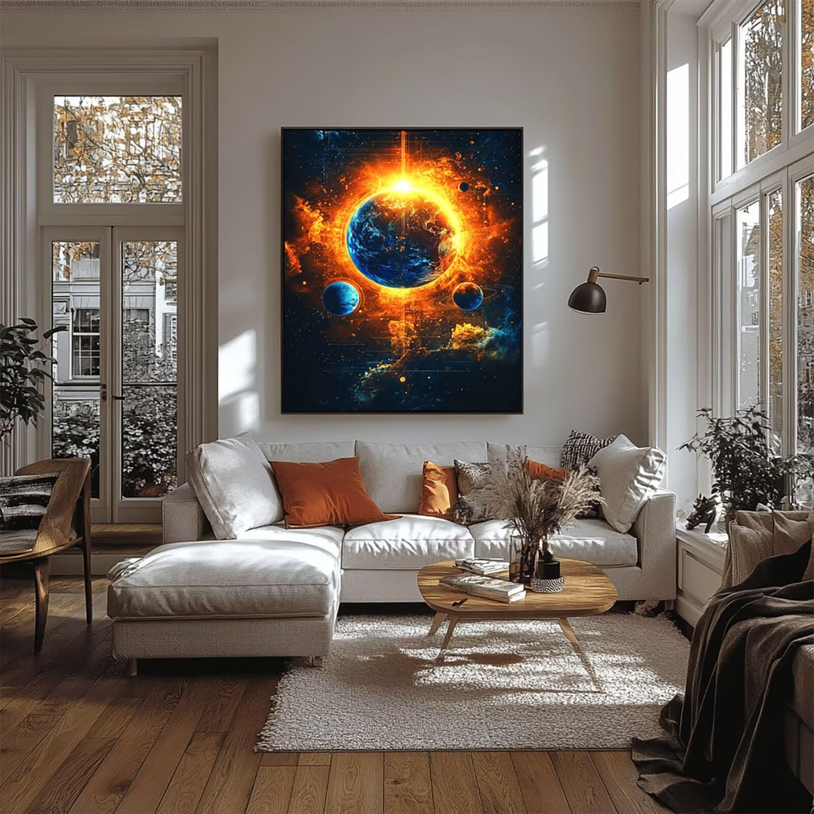 Malen Nach Zahlen Erwachsene Universum DIY Set Erwachsene mit Leinwand zum Bemalen Sternenhimmel 95x70cm 36 Farben Acrylfarben Set und Pinsel, Malen Nach Zahlen Kinder für Deko Wohnzimmer 2YH-1887