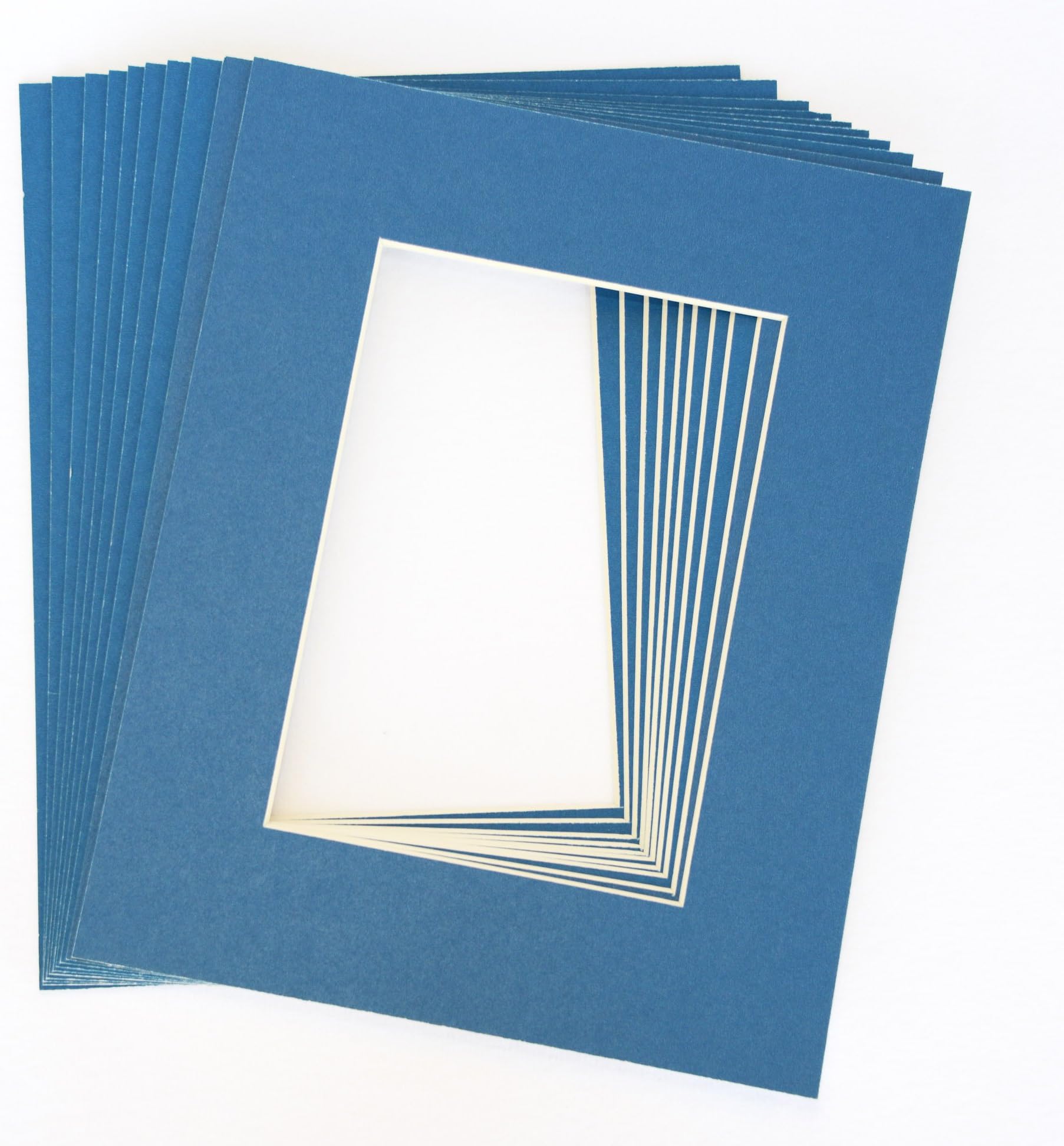topseller100, Pack of 25 sets of 8x10 BLUE Picture Mats Mattes Matting for 5x7 Photo + Backing + Bags