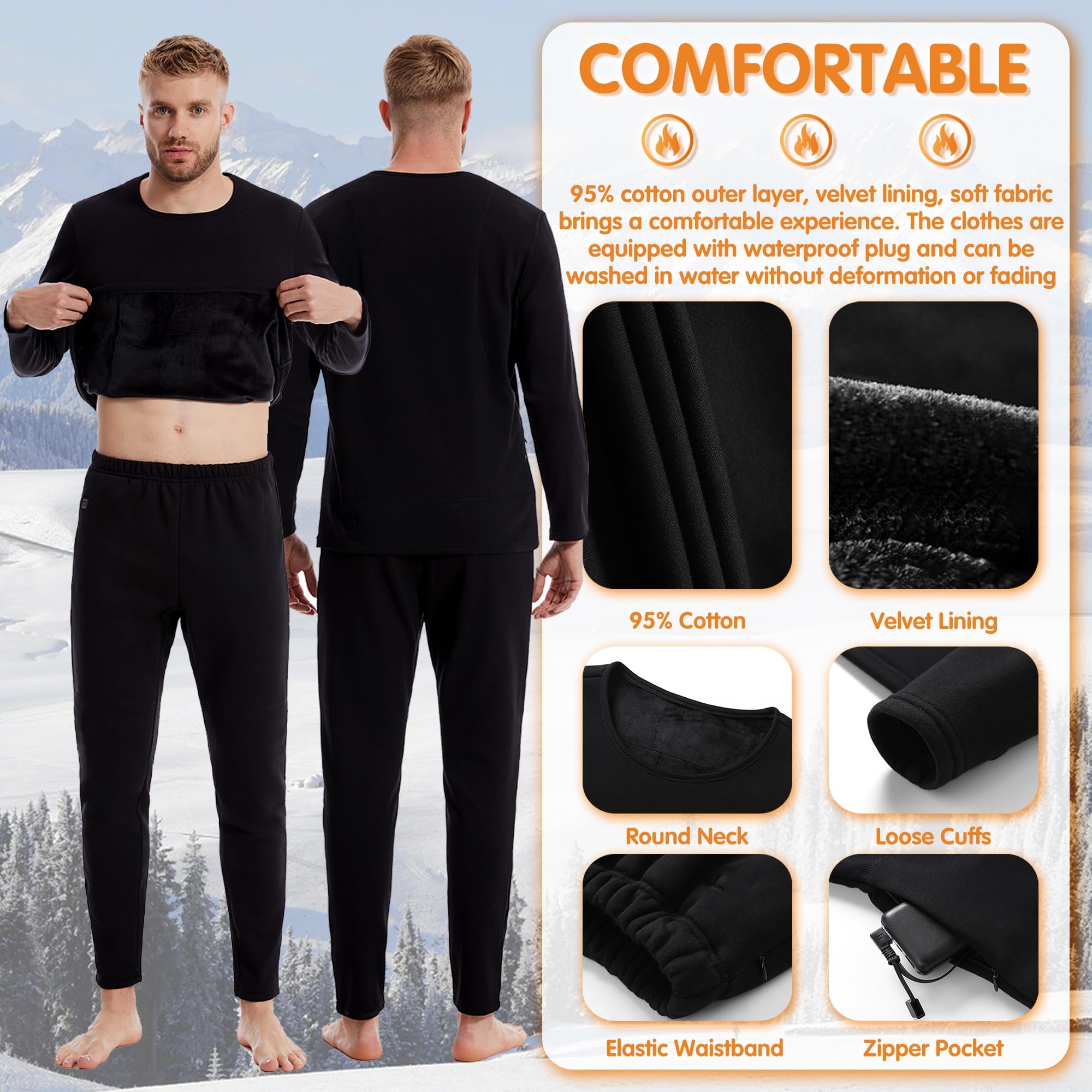 Camiseta Térmica Calefactada para Hombre Calefacción Eléctrica Ropa Interior Camisa Caza Esquí Moto Deporte Al Aire Libre Ropa Calefactada