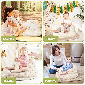 Momsnug Baby Beach ChairInflatable Baby Seat for Babies 3 Months and Up,Summer Bumbo Seat for Learning to Sit, Feeding, Camping